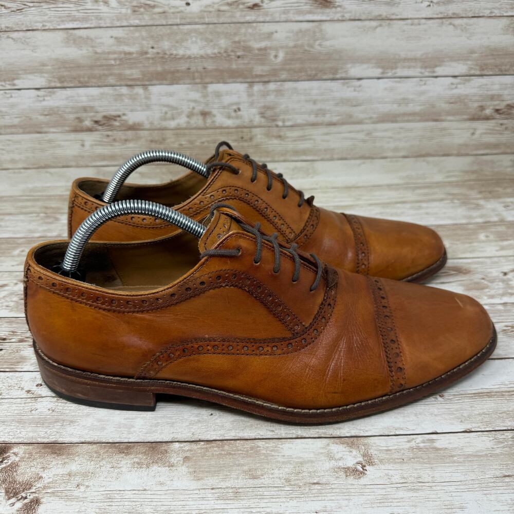 Cole Haan ZERØGRAND Brown Leather Cap Toe Oxford Dress Shoes Men's Size 11M